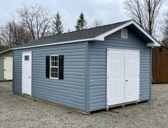 12 x 20 Peak Style Vinyl Shed Front Entry w/ loft