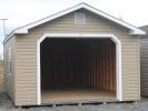 Pine Creek 14x20 Peak Garage with Artisn Clay walls, White trim and, Oyster Gray shingles